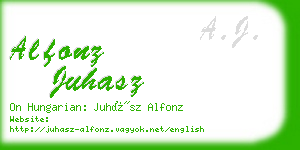 alfonz juhasz business card